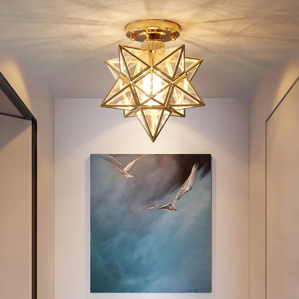 Modern Star Ceiling Light Fixture | Decorative Flush Mount Lamp for Bedroom and Hallway