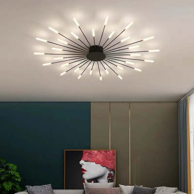 Modern Fireworks Flush Mount LED Ceiling Light | Decorative Living Room Lamp