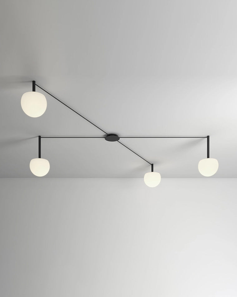 Frosted Glass Globe Ceiling Light for Living Room | Modern Decorative Chandelier Lamp