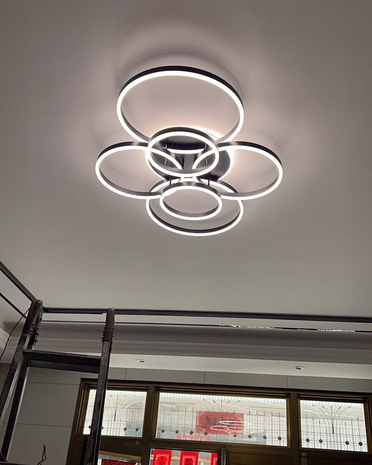 Modern Circular LED Flush Mount Ceiling Light | Luxury Low Profile Chandelier Lamp