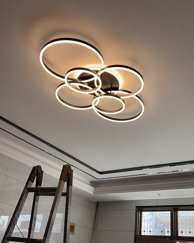Modern Circular LED Flush Mount Ceiling Light | Luxury Low Profile Chandelier Lamp