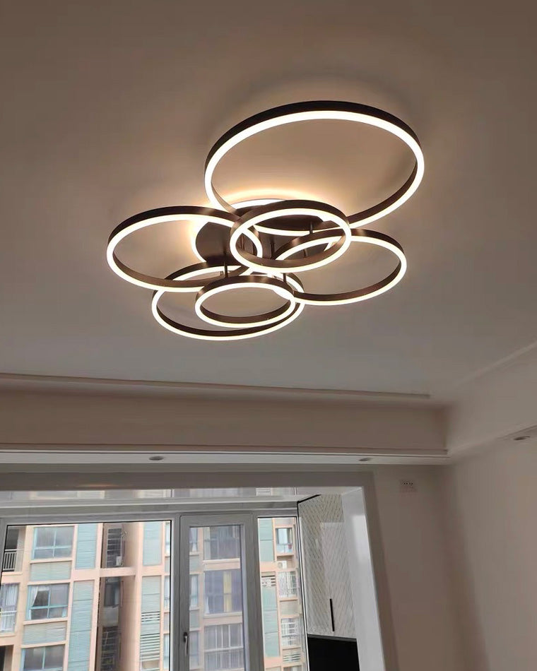 Modern Circular LED Flush Mount Ceiling Light | Luxury Low Profile Chandelier Lamp