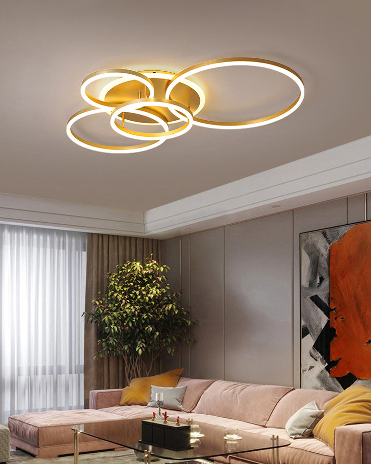 Modern Circular LED Flush Mount Ceiling Light | Luxury Low Profile Chandelier Lamp