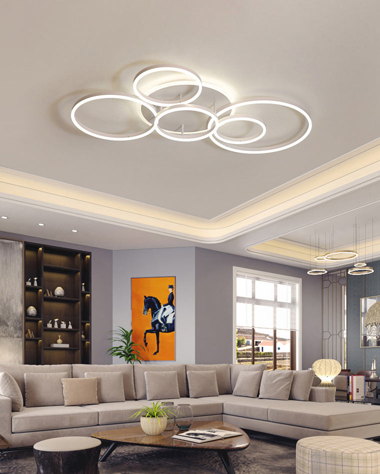 Modern Circular LED Flush Mount Ceiling Light | Luxury Low Profile Chandelier Lamp