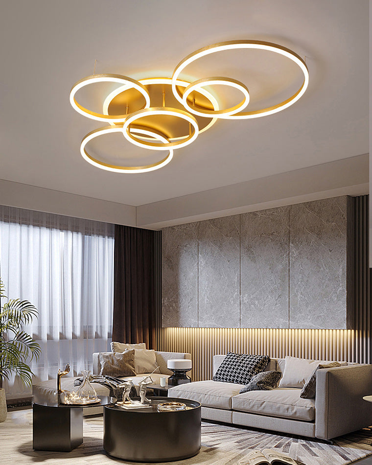 Modern Circular LED Flush Mount Ceiling Light | Luxury Low Profile Chandelier Lamp