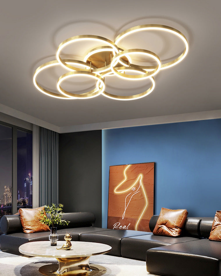 Modern Circular LED Flush Mount Ceiling Light | Luxury Low Profile Chandelier Lamp