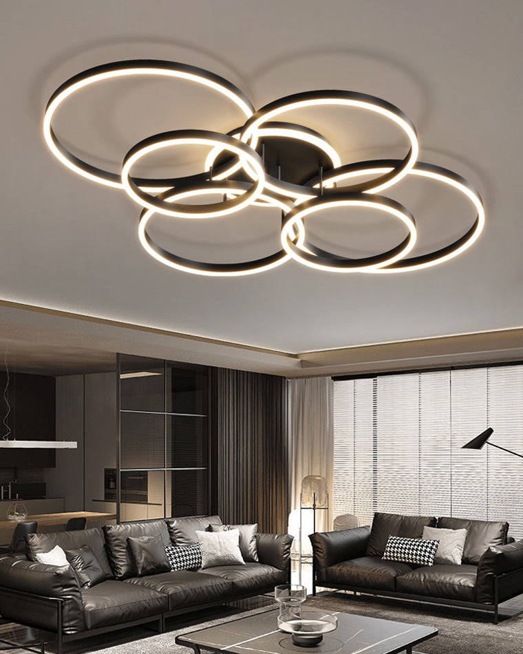 Modern Circular LED Flush Mount Ceiling Light | Luxury Low Profile Chandelier Lamp