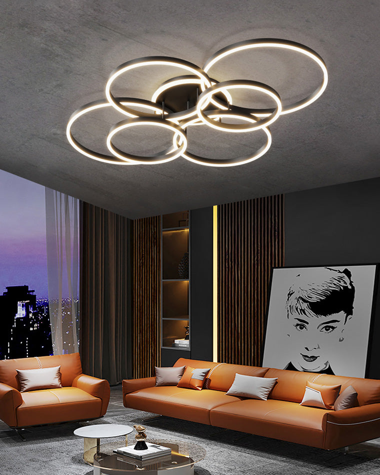 Modern Circular LED Flush Mount Ceiling Light | Luxury Low Profile Chandelier Lamp