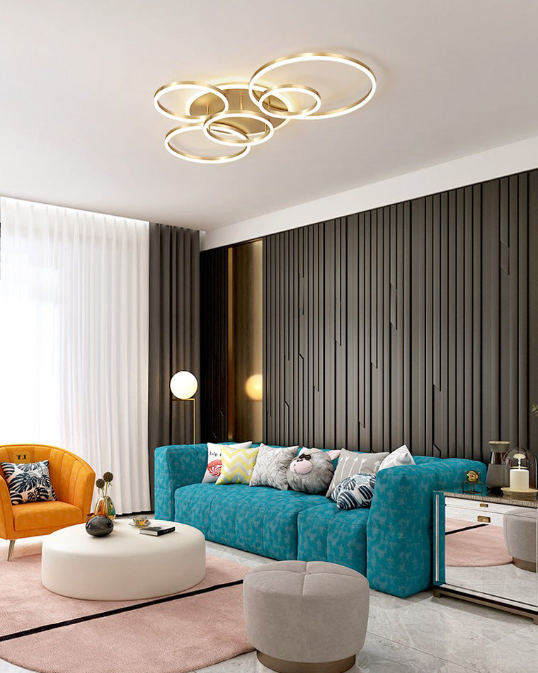 Modern Circular LED Flush Mount Ceiling Light | Luxury Low Profile Chandelier Lamp