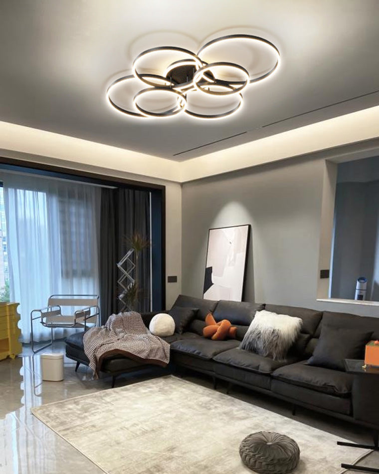 Modern Circular LED Flush Mount Ceiling Light | Luxury Low Profile Chandelier Lamp