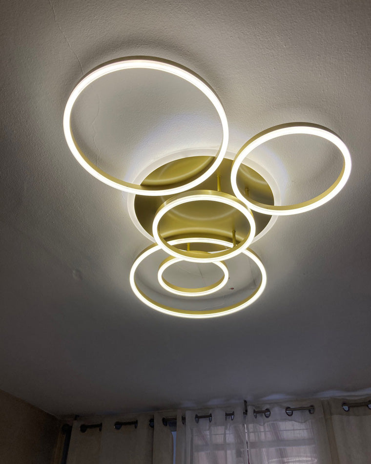 Modern Circular LED Flush Mount Ceiling Light | Luxury Low Profile Chandelier Lamp