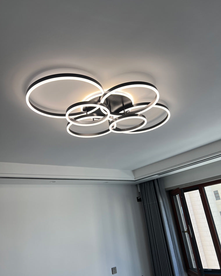 Modern Circular LED Flush Mount Ceiling Light | Luxury Low Profile Chandelier Lamp