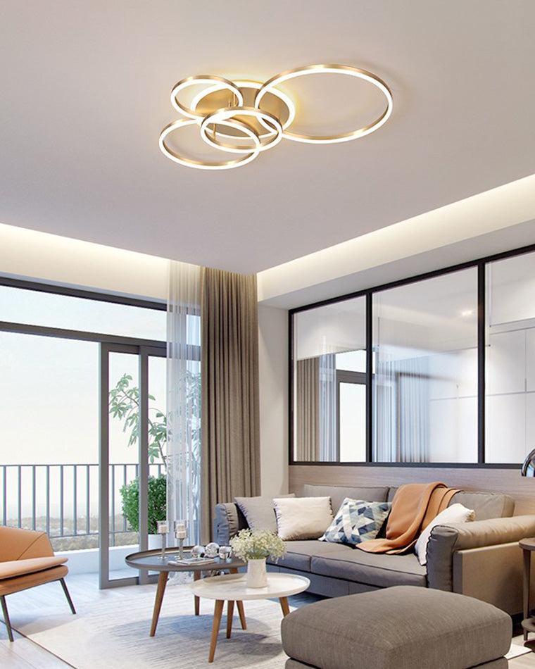 Modern Circular LED Flush Mount Ceiling Light | Luxury Low Profile Chandelier Lamp
