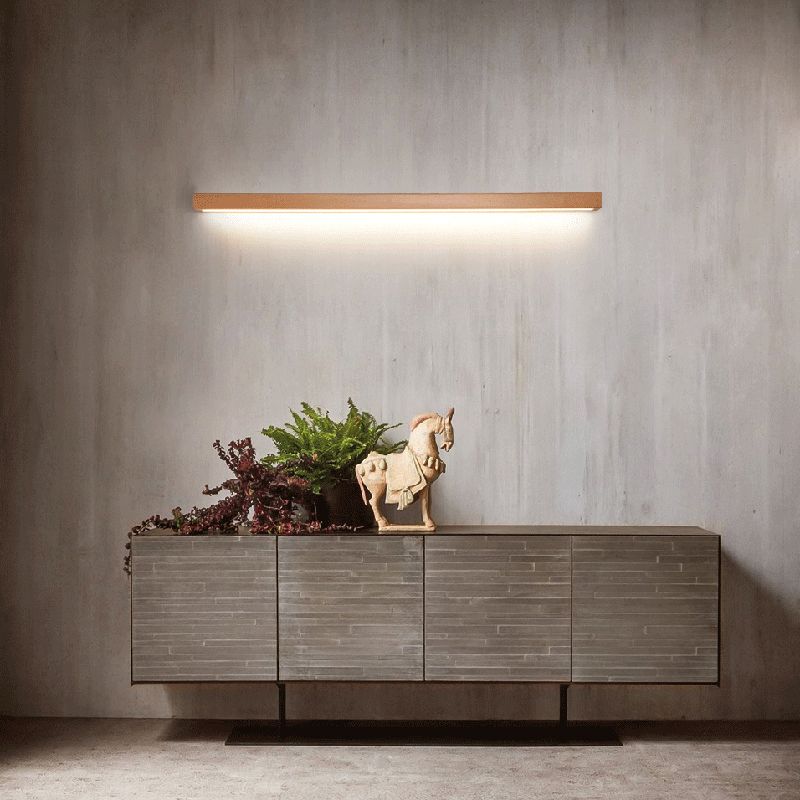 Modern Linear Wall Lamp in Wood Effect | Indoor LED Wall Light