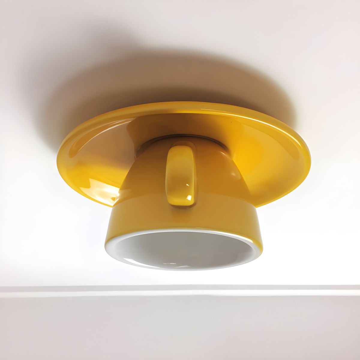 Ceramic Cup Style Flush Mount Ceiling Light | Modern Decorative Lamp