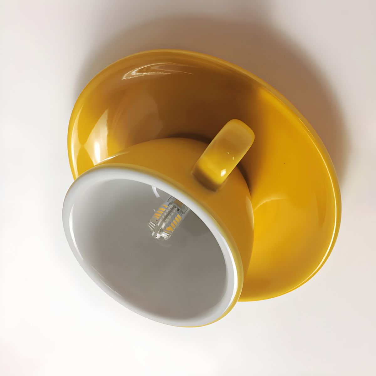 Ceramic Cup Style Flush Mount Ceiling Light | Modern Decorative Lamp