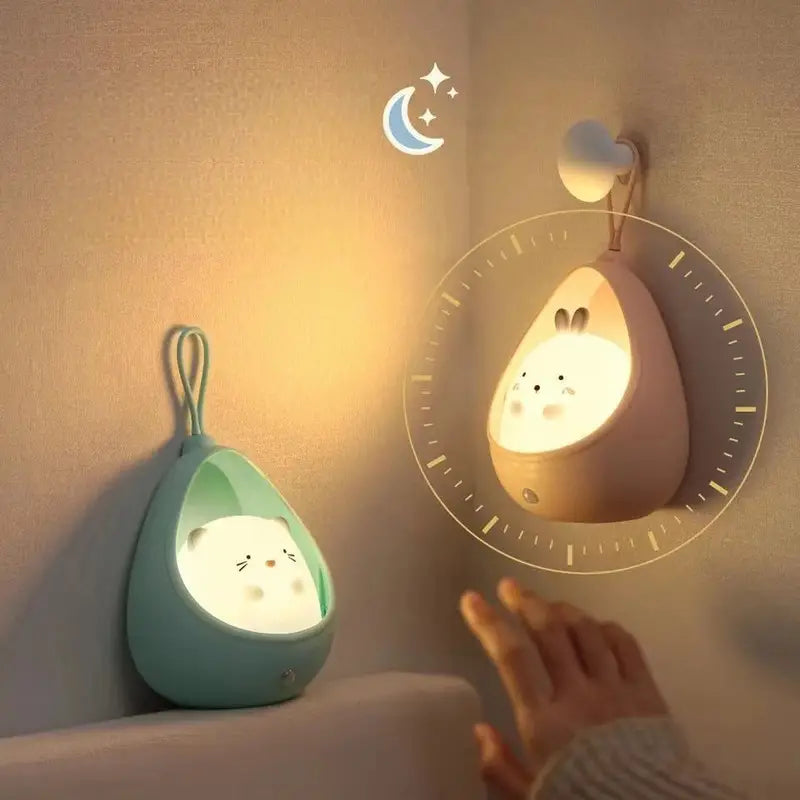 Rechargeable Cat LED Night Light for Kids | Cute Bedside Table Lamp
