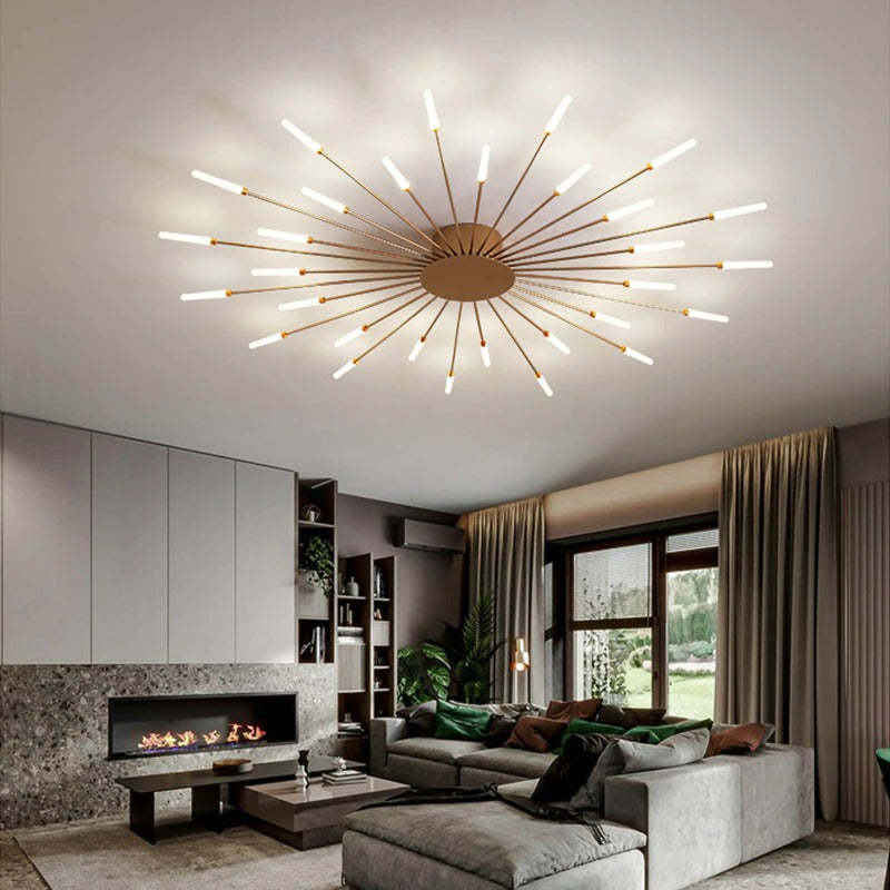 Modern Fireworks Flush Mount LED Ceiling Light | Decorative Living Room Lamp
