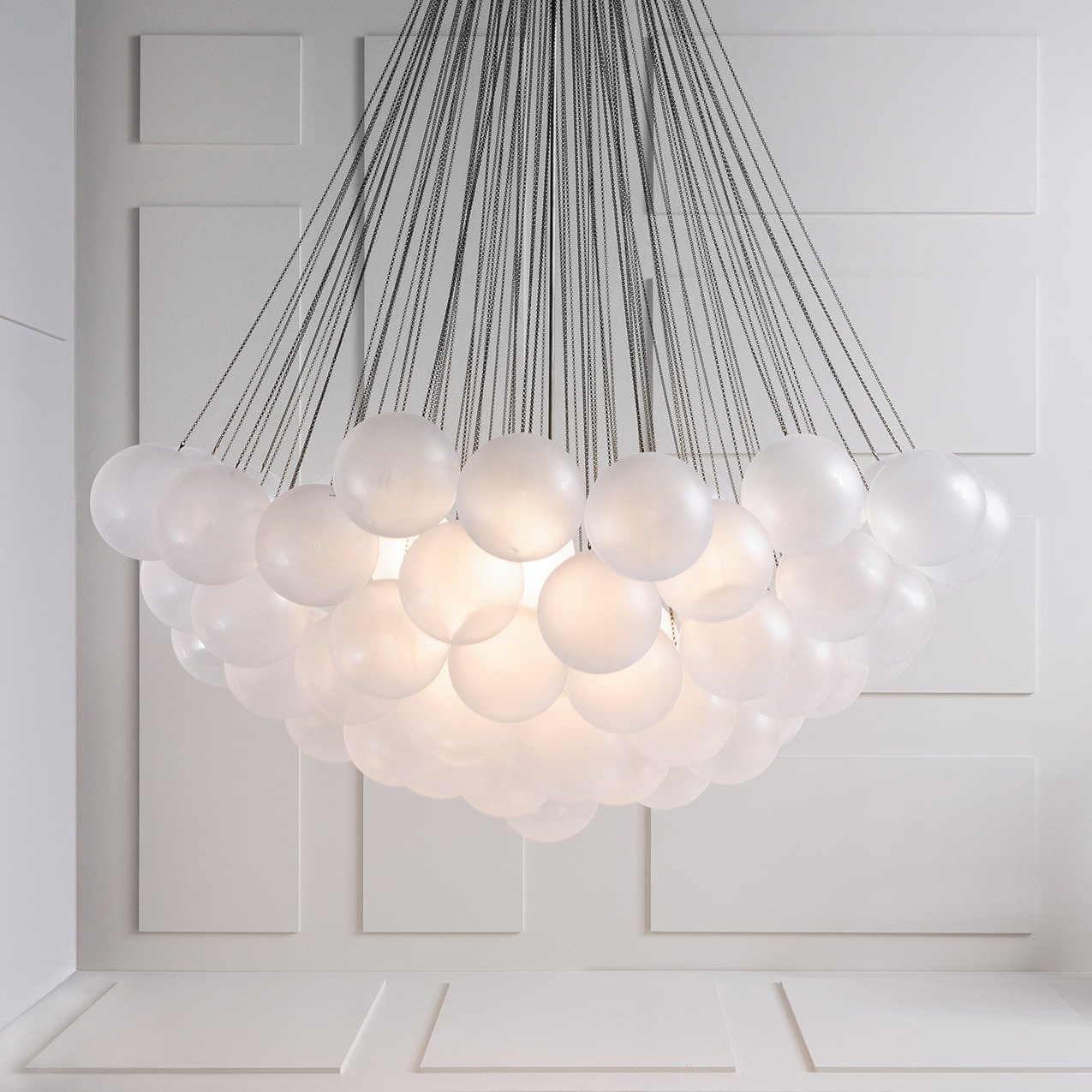 Modern Frosted Glass Ball Chandelier | Luxury Ceiling Lamp for Living Room & Bedroom