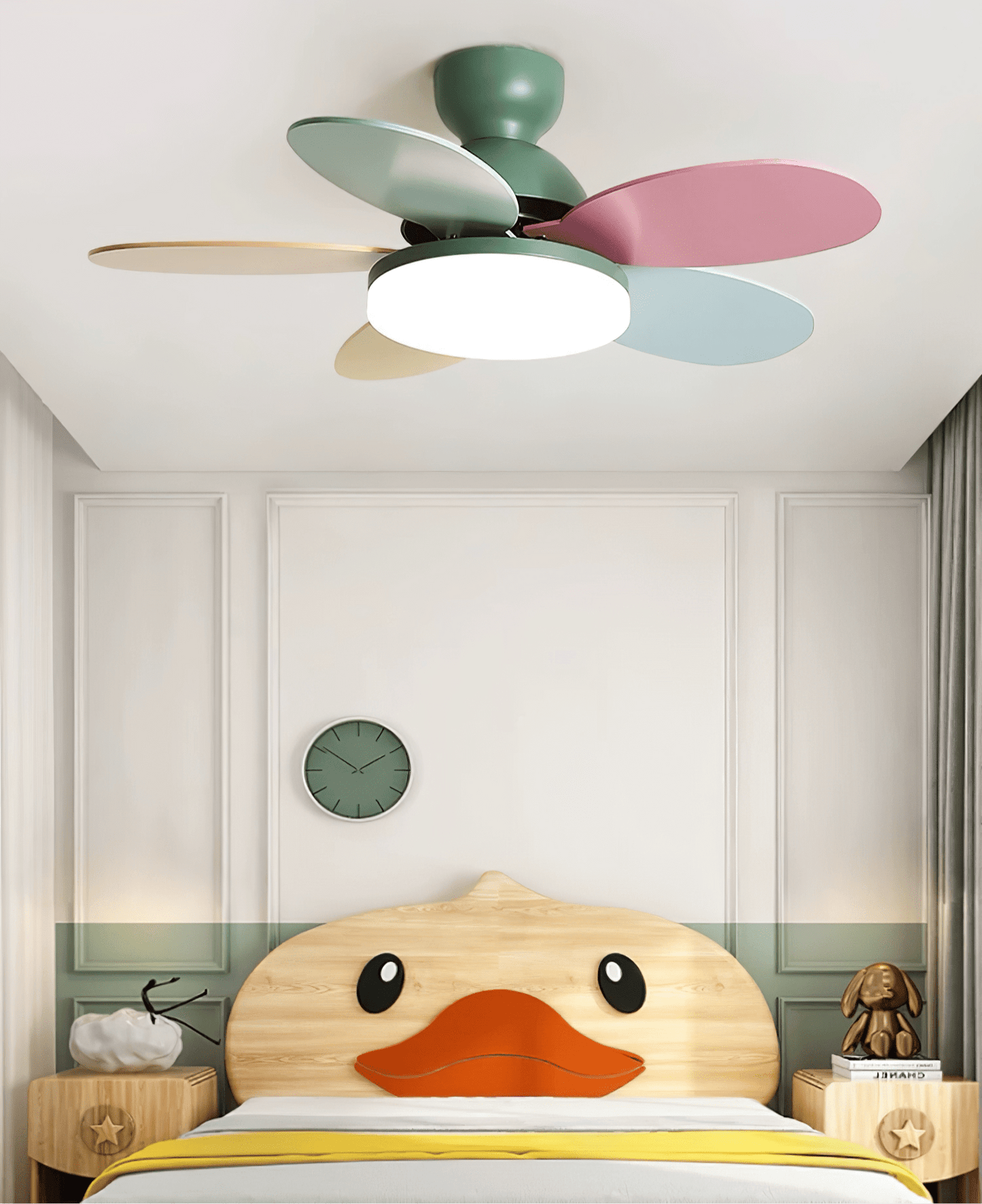 Modern Ceiling Fan Lamp with LED Light | Quiet Bedroom Ceiling Fan with Remote