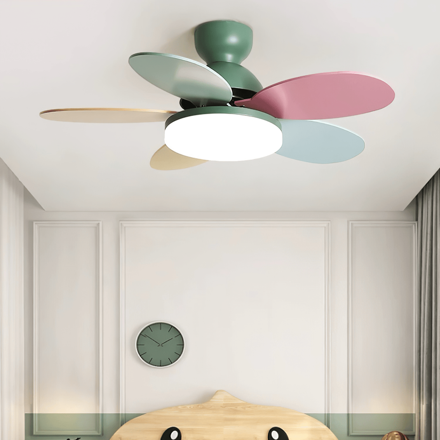 Modern Ceiling Fan Lamp with LED Light | Quiet Bedroom Ceiling Fan with Remote
