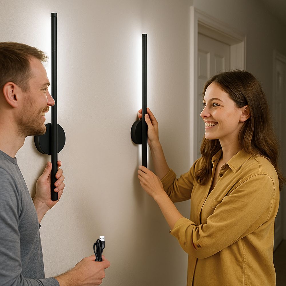 Modern Wireless LED Wall Light Sconce | Rechargeable Lamp for Bedroom and Living Room
