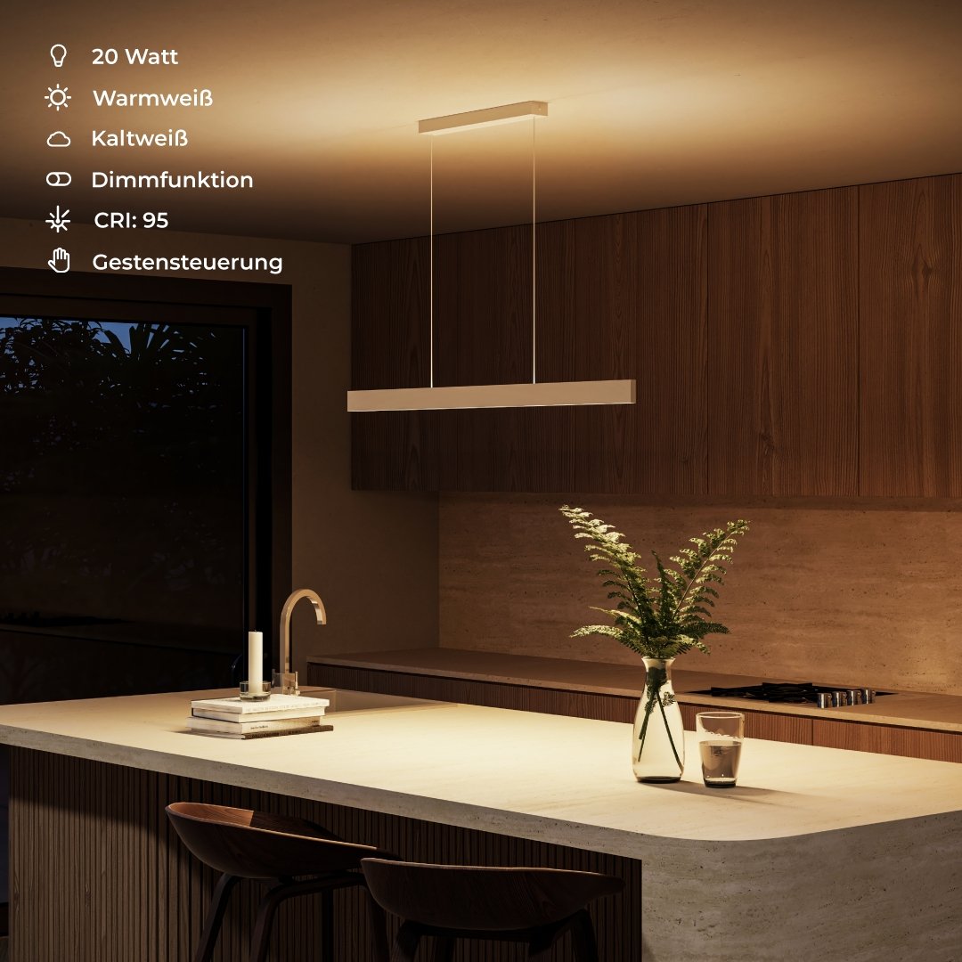 Minimalist Modern LED Pendant Light | Gesture Control Dining Room Ceiling Lamp