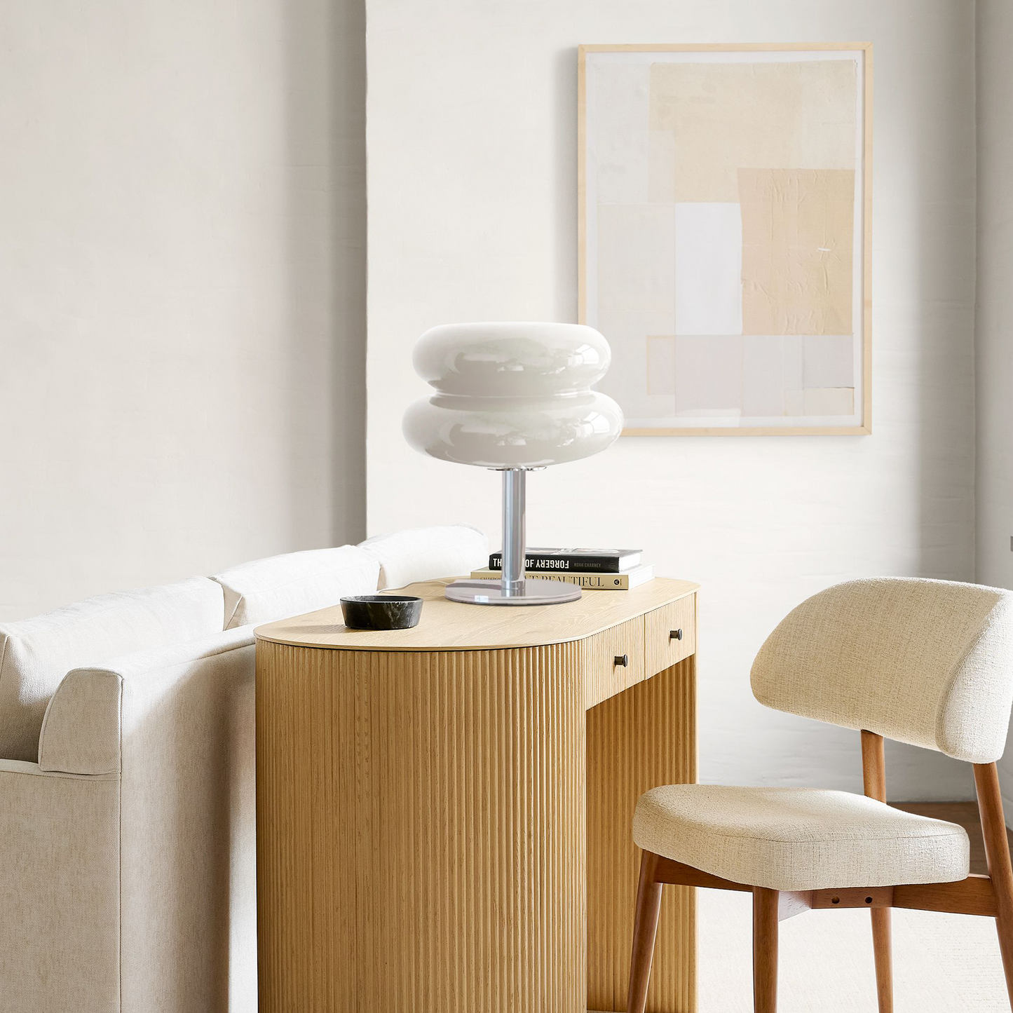 Bauhaus Minimalist Glass Table Lamp for Bedroom and Living Room | Modern Desk Lamp
