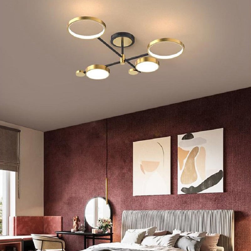 Modern Nordic LED Ring Chandelier | Semi-Flush Ceiling Light Fixture