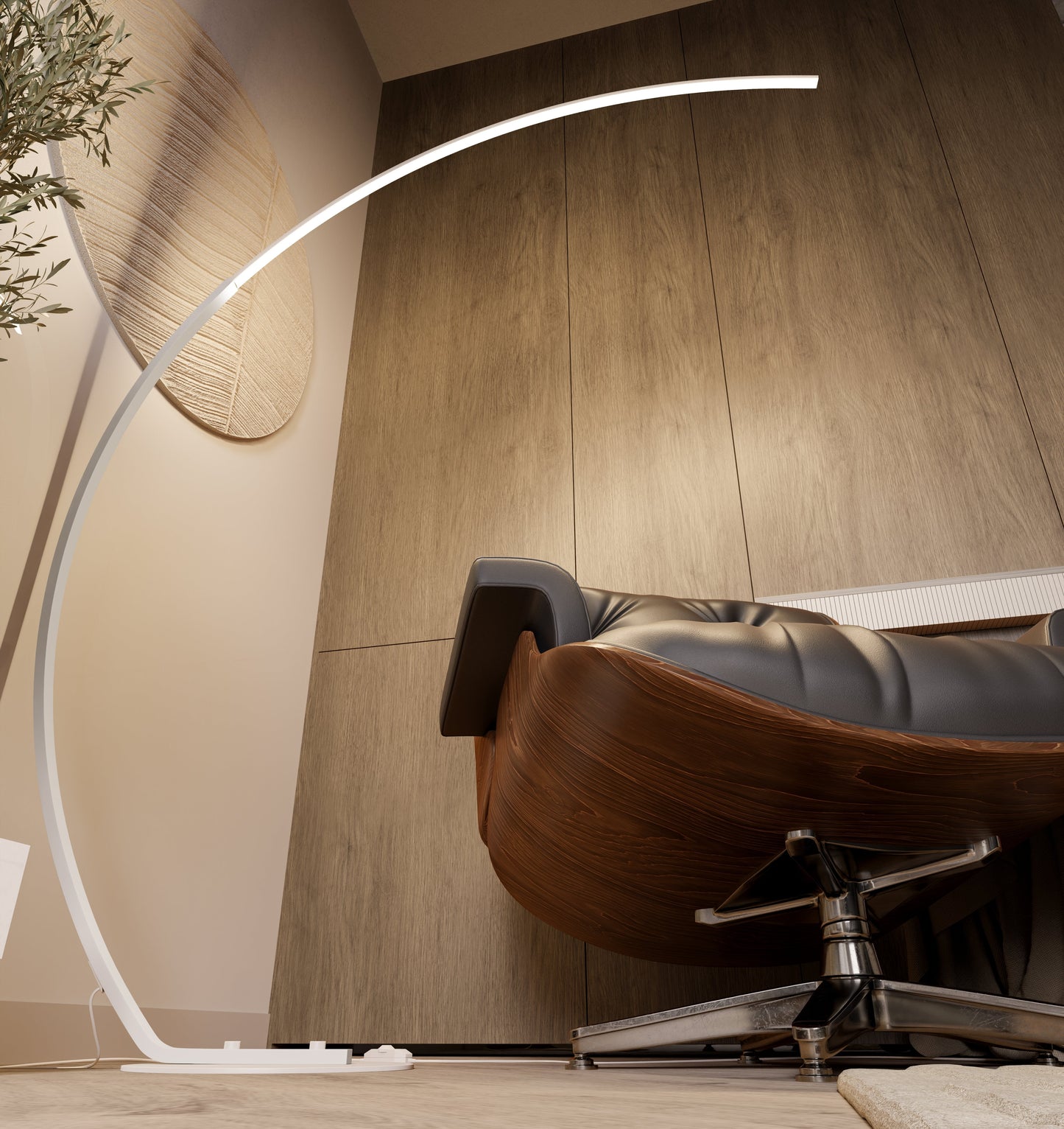 Modern Arc LED Floor Lamp in Minimalist Style | Adjustable Standing Light for Living Room
