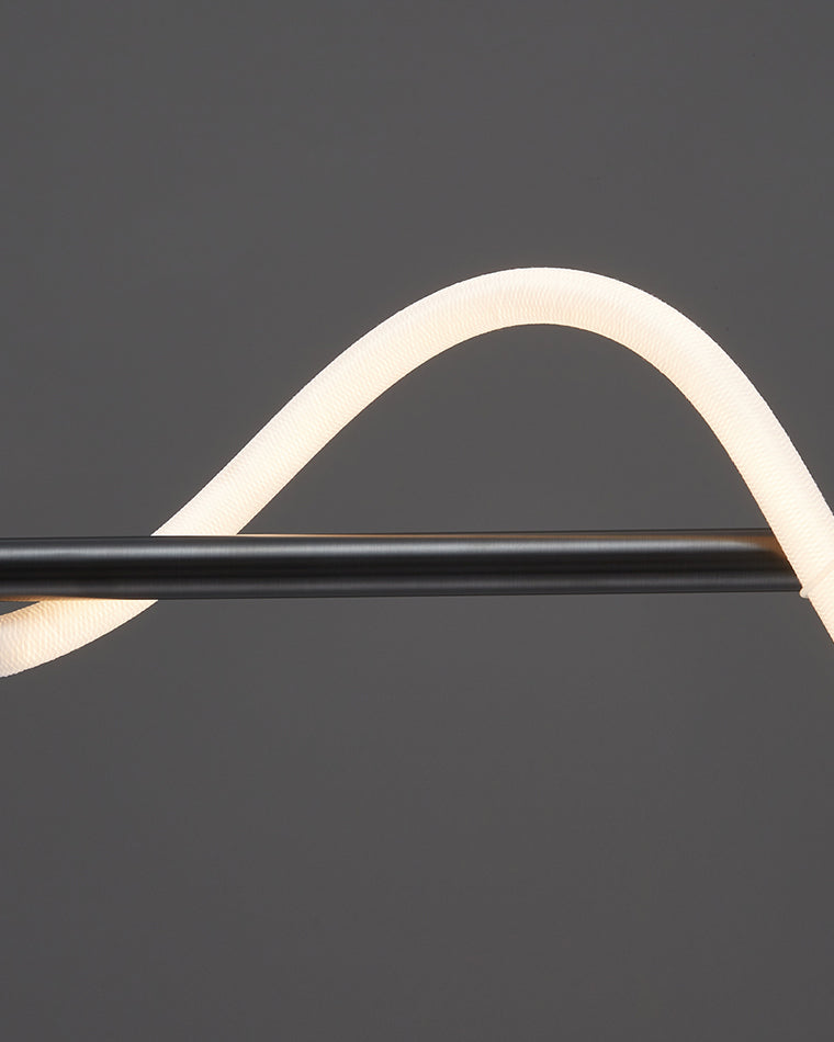 Modern Rope LED Linear Chandelier Ceiling Light | Minimalist Dining Room Lighting