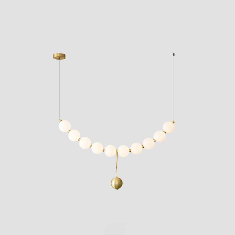 Modern Pearl Globe Chandelier Ceiling Light | Elegant Pendant Lamp for Dining Room
