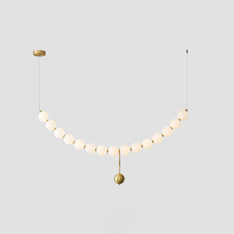 Modern Pearl Globe Chandelier Ceiling Light | Elegant Pendant Lamp for Dining Room