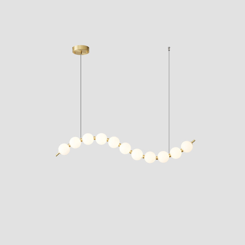 Modern Pearl Globe Chandelier Ceiling Light | Elegant Pendant Lamp for Dining Room