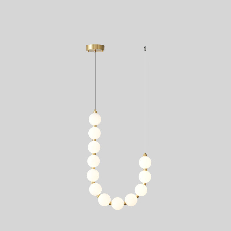 Modern Pearl Globe Chandelier Ceiling Light | Elegant Pendant Lamp for Dining Room