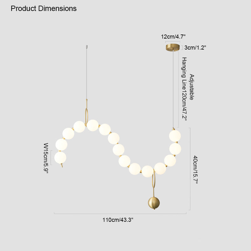 Modern Pearl Globe Chandelier Ceiling Light | Elegant Pendant Lamp for Dining Room