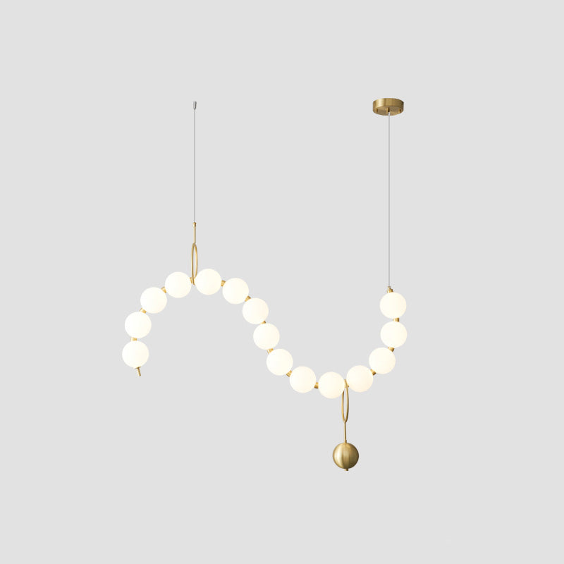 Modern Pearl Globe Chandelier Ceiling Light | Elegant Pendant Lamp for Dining Room
