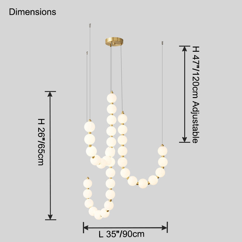 Modern Pearl Globe Chandelier Ceiling Light | Elegant Pendant Lamp for Dining Room
