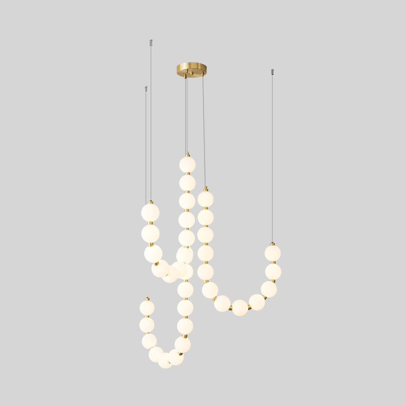 Modern Pearl Globe Chandelier Ceiling Light | Elegant Pendant Lamp for Dining Room