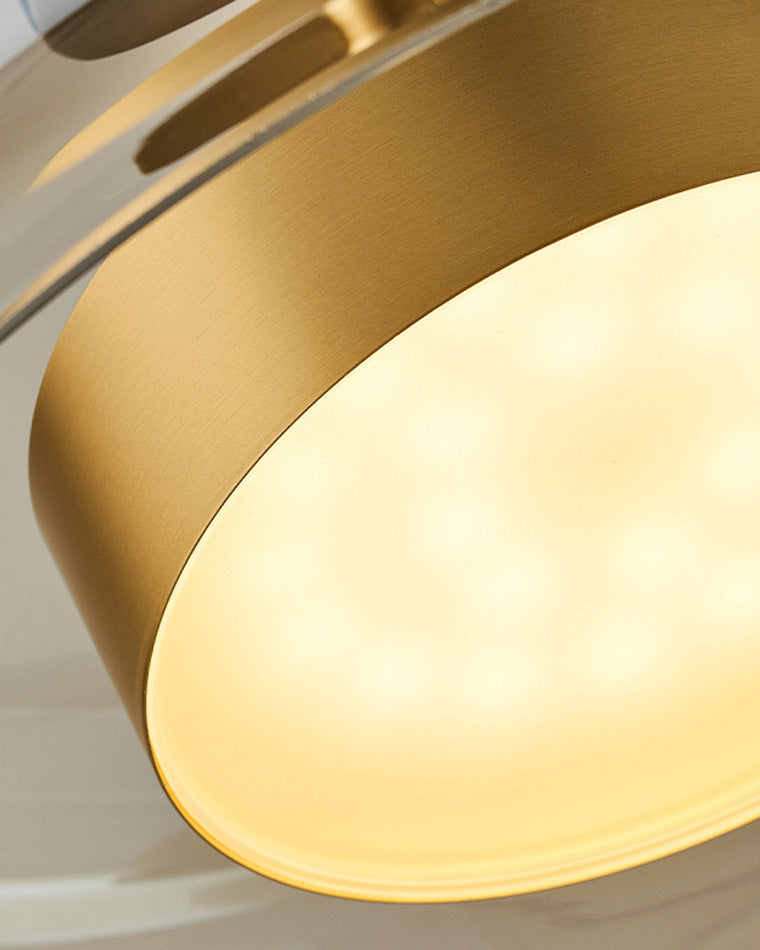 Modern Drum Glass Pendant Ceiling Light | Elegant Hanging Lamp for Dining Room