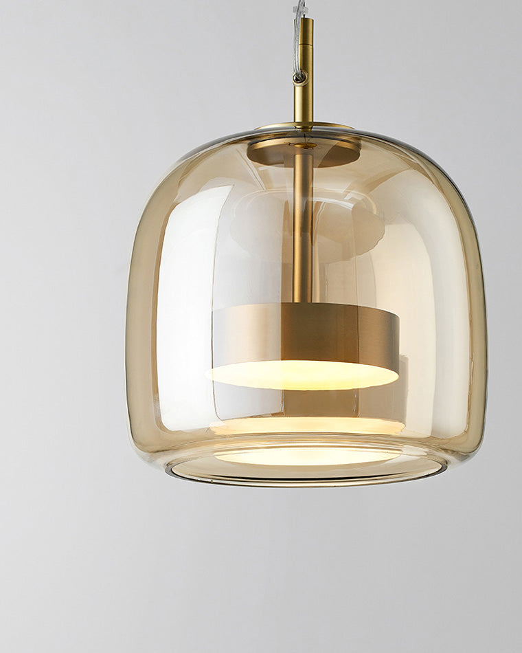 Modern Drum Glass Pendant Ceiling Light | Elegant Hanging Lamp for Dining Room