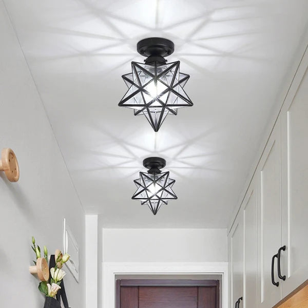 Modern Star Ceiling Light Fixture | Decorative Flush Mount Lamp for Bedroom and Hallway