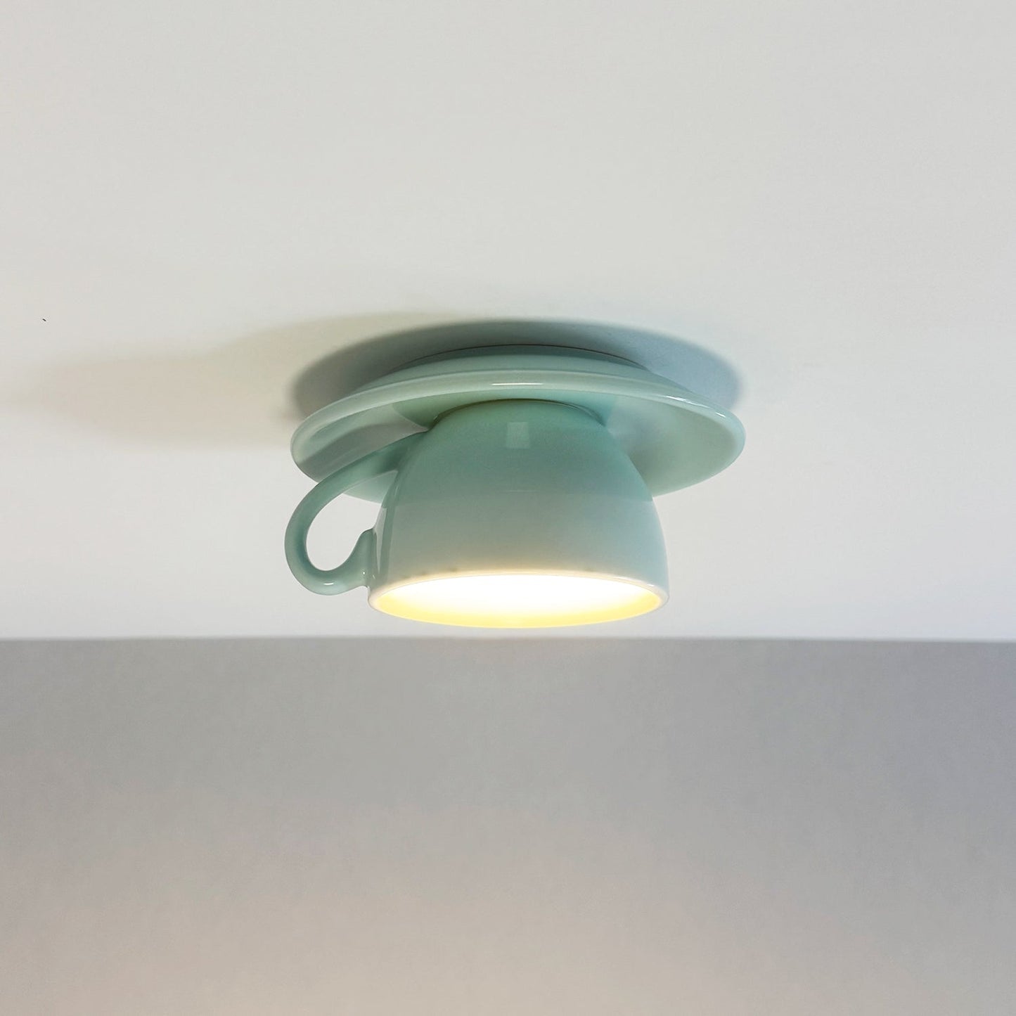 Ceramic Cup Style Flush Mount Ceiling Light | Modern Decorative Lamp