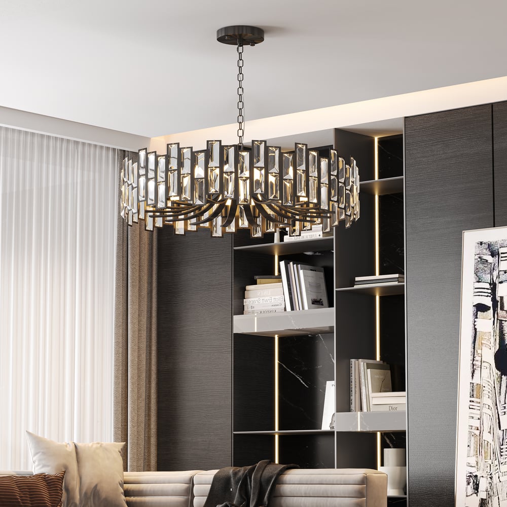 Modern Crystal Chandelier for Dining Room | Elegant Ceiling Light Fixture