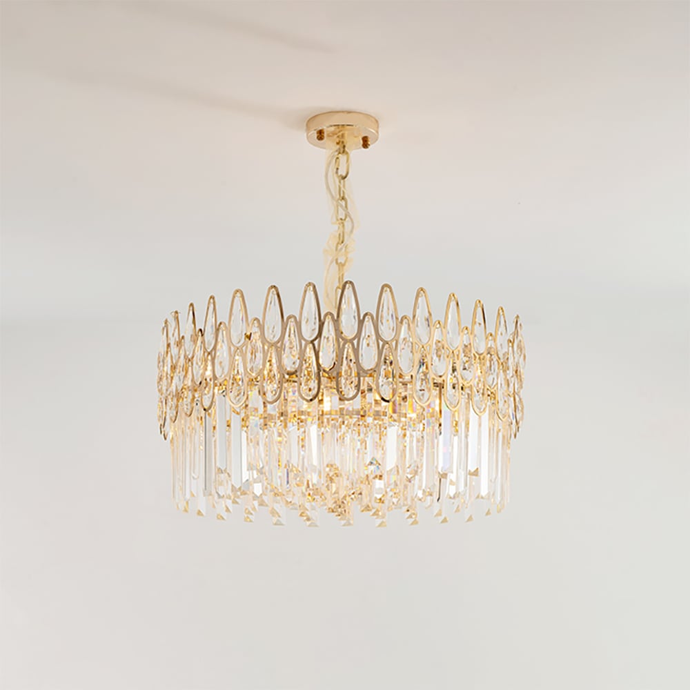 Modern Gold Crystal Chandelier for Living Room | Elegant Ceiling Light