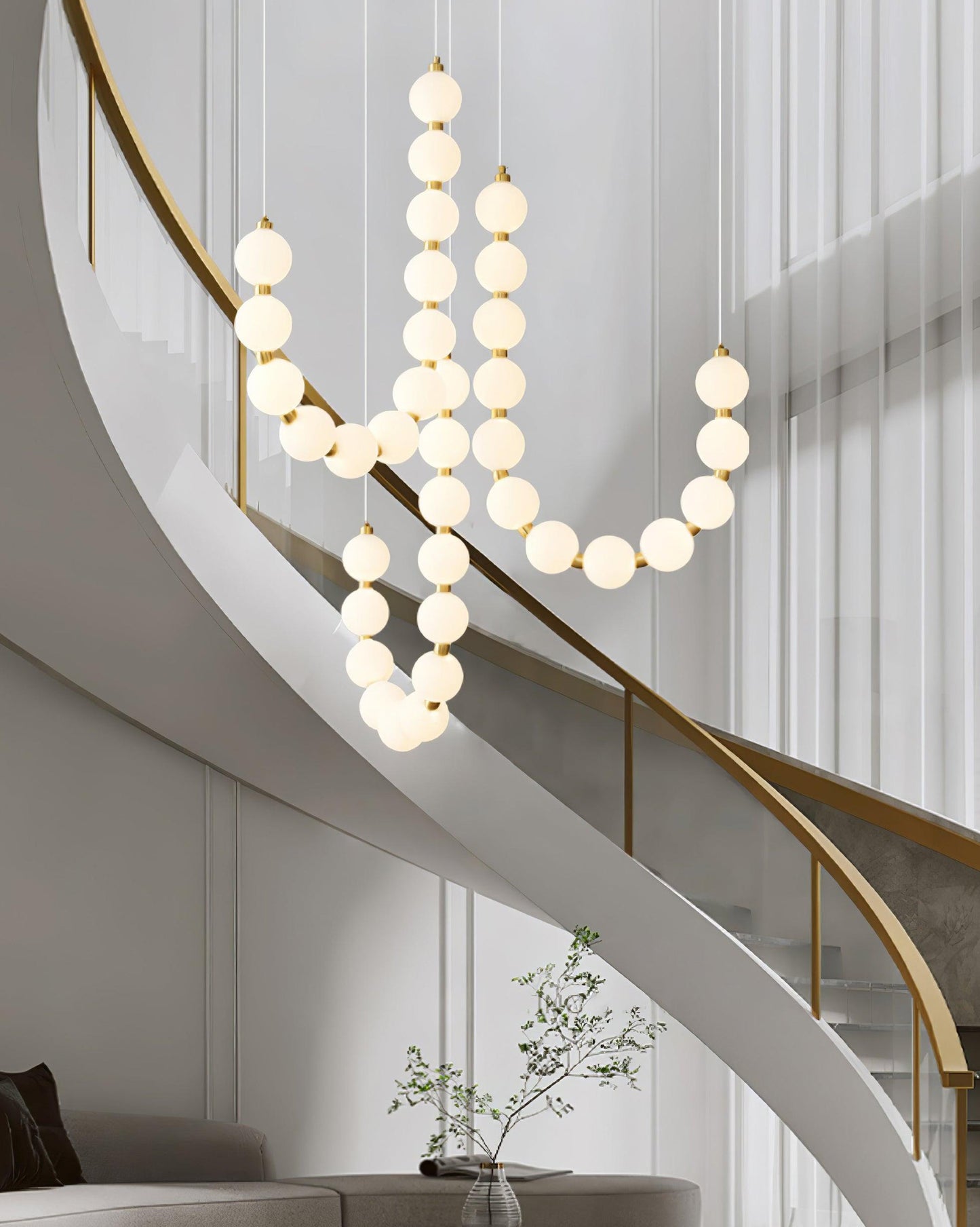 Modern Pearl Globe Chandelier Ceiling Light | Elegant Pendant Lamp for Dining Room