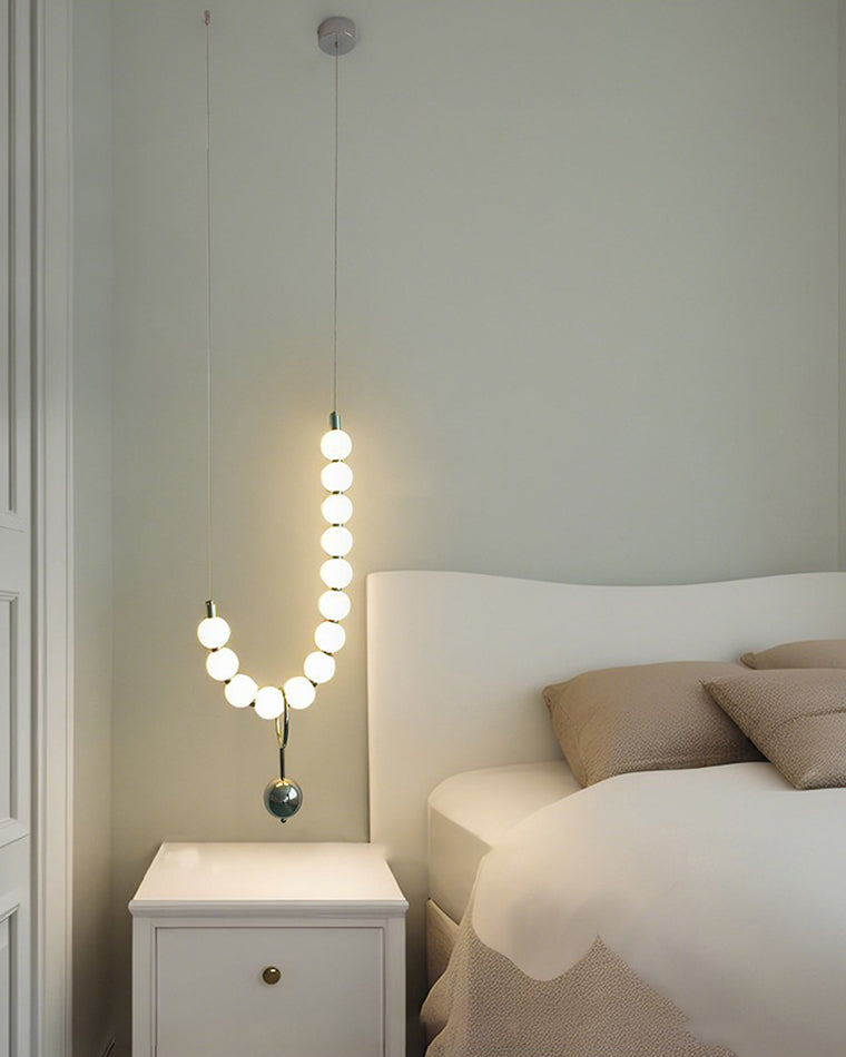 Modern Pearl Globe Chandelier Ceiling Light | Elegant Pendant Lamp for Dining Room
