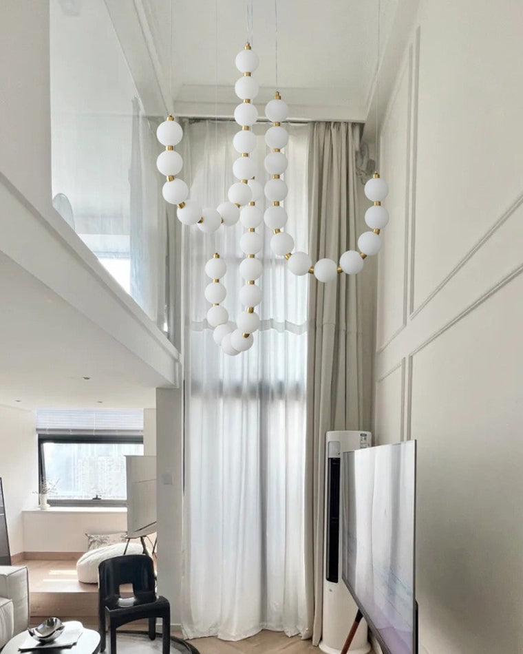 Modern Pearl Globe Chandelier Ceiling Light | Elegant Pendant Lamp for Dining Room