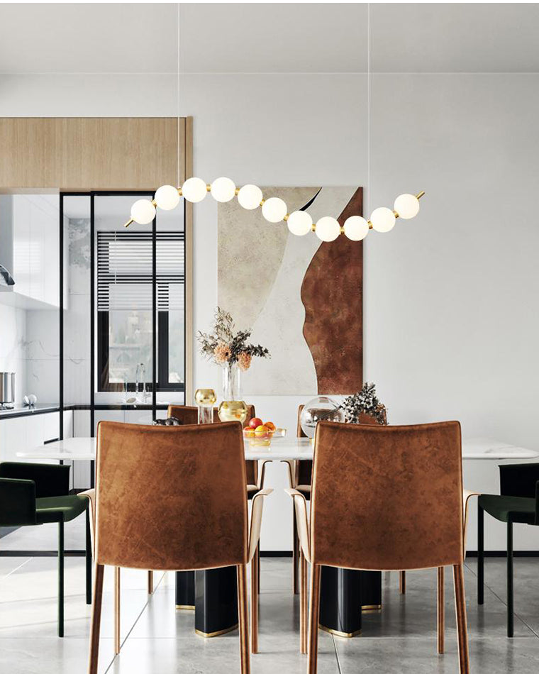 Modern Pearl Globe Chandelier Ceiling Light | Elegant Pendant Lamp for Dining Room