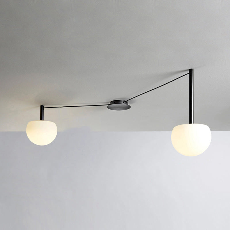 Frosted Glass Globe Ceiling Light for Living Room | Modern Decorative Chandelier Lamp